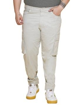 men flat-front fit jogger pants with insert pocket