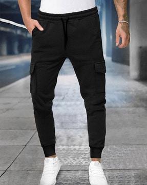 men flat-front flared cargo pants