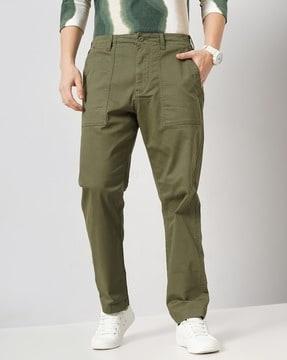 men flat-front loose fit cargo pants