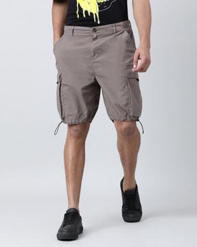 men flat-front regular fit cargo shorts