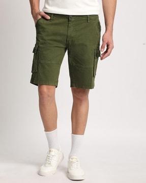 men flat-front regular fit cargo shorts