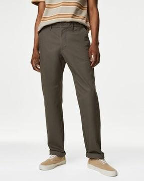 men flat-front regular fit chinos