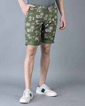 men flat-front regular fit shorts