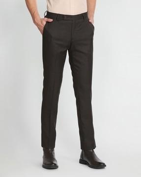 men flat-front regular fit trousers