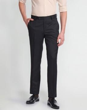 men flat-front regular fit trousers