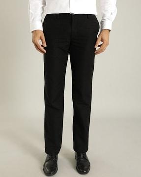 men flat-front regular fit trousers