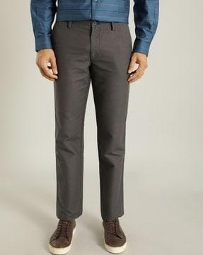 men flat-front regular fit trousers