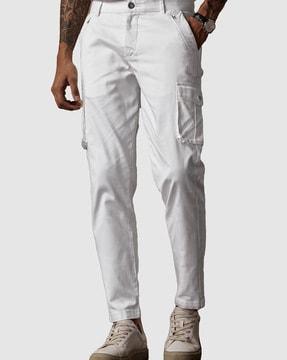 men flat-front relaxed fit cargo pants