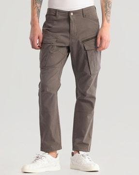 men flat-front relaxed fit cargo pants