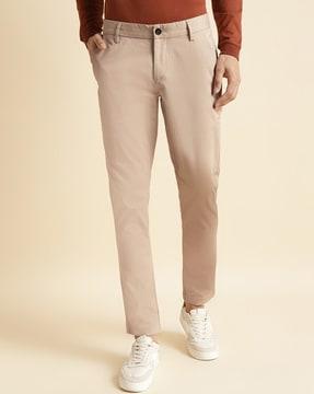 men flat front relaxed fit chinos with slant pockets