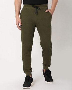 men flat-front relaxed fit jogger pants