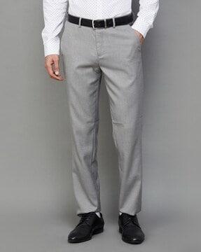 men flat-front relaxed fit pants
