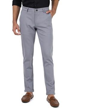 men flat-front relaxed fit trousers