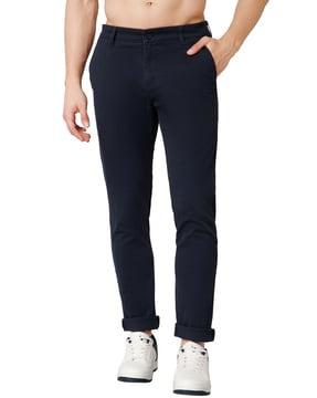 men flat-front relaxed fit trousers