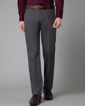 men flat-front relaxed fit trousers