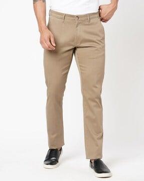 men flat-front relaxed fit trousers