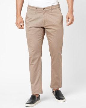 men flat-front relaxed fit trousers