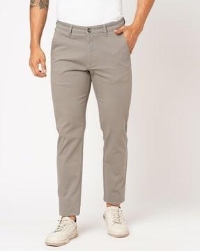 men flat-front relaxed fit trousers