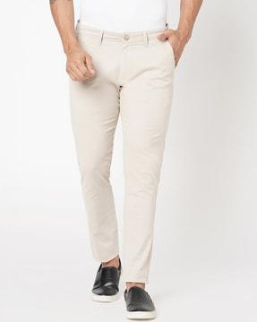 men flat-front relaxed fit trousers