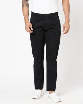 men flat-front relaxed fit trousers