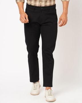 men flat-front relaxed fit trousers