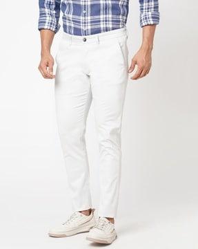 men flat-front relaxed fit trousers