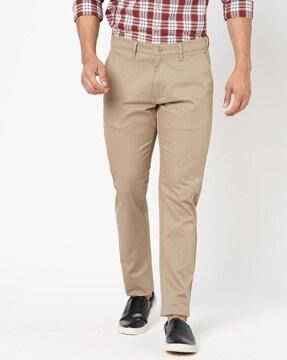 men flat-front relaxed fit trousers