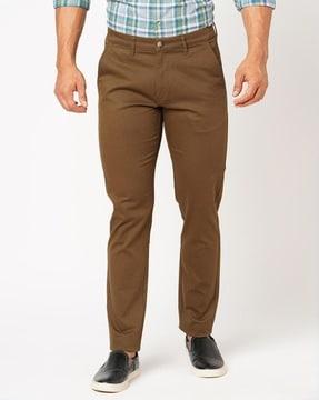 men flat-front relaxed fit trousers