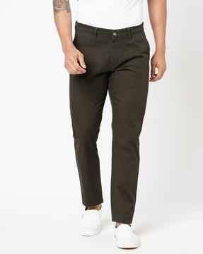 men flat-front relaxed fit trousers