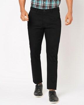 men flat-front relaxed fit trousers