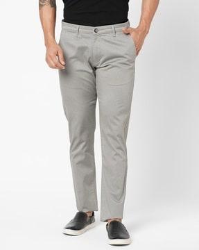 men flat-front relaxed fit trousers