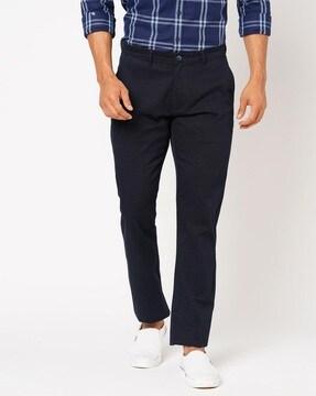 men flat-front relaxed fit trousers