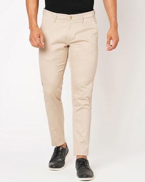 men flat-front relaxed fit trousers