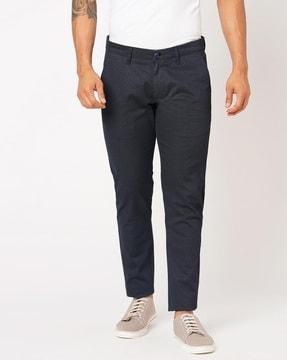 men flat-front relaxed fit trousers