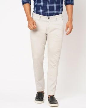 men flat-front relaxed fit trousers