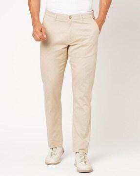 men flat-front relaxed fit trousers