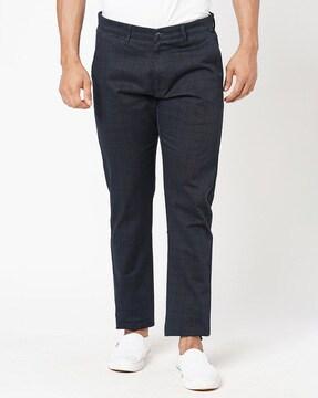 men flat-front relaxed fit trousers