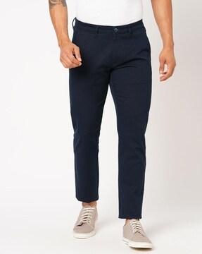 men flat-front relaxed fit trousers