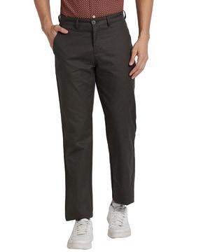 men flat-front relaxed fit trousers