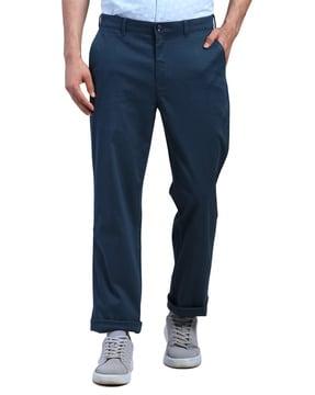 men flat-front relaxed fit trousers