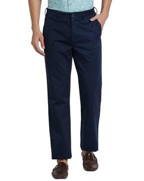 men flat-front relaxed fit trousers