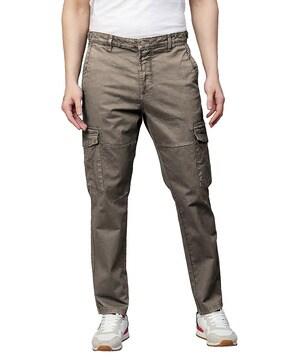 men flat-front slim fit cargo pants