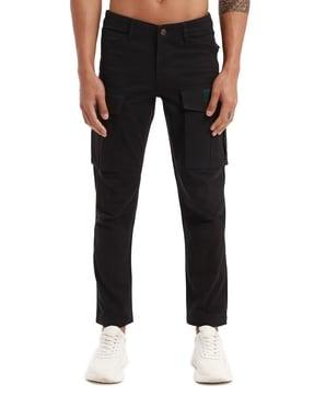 men flat front slim fit cargo pants