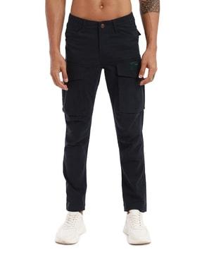 men flat front slim fit cargo pants