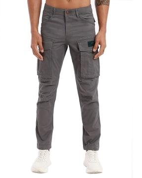 men flat front slim fit cargo pants