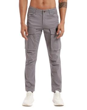 men flat front slim fit cargo pants