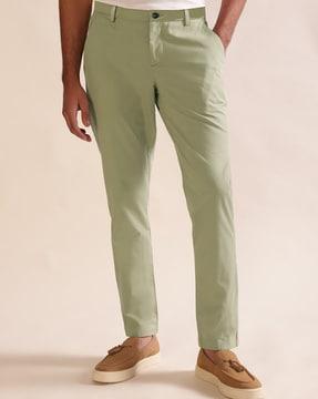 men flat-front slim fit chinos