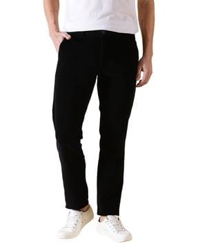 men flat-front slim fit chinos