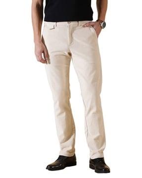 men flat-front slim fit chinos