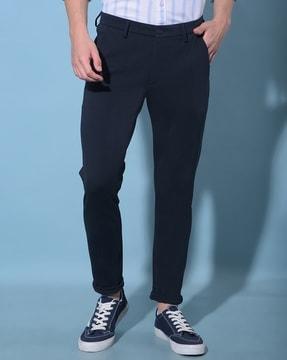 men flat-front slim fit chinos